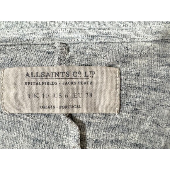 ALLSAINTS Womens Gray Basso Tee Cotton Cap Sleeve Flowing Flare T-shirt Top Sz 6 - Picture 5 of 8